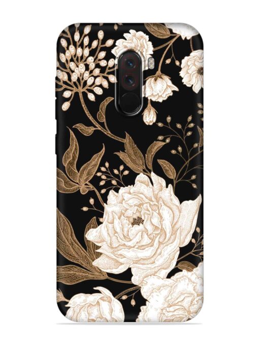 Peonies Roses Floral Embossed Soft Silicone Case for Poco F1 Zapvi