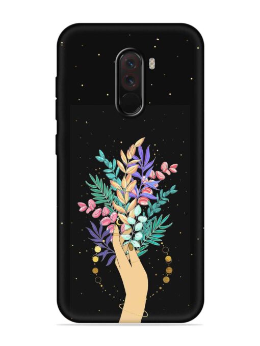 Flower On Hand Embossed Soft Silicone Case for Poco F1 Zapvi