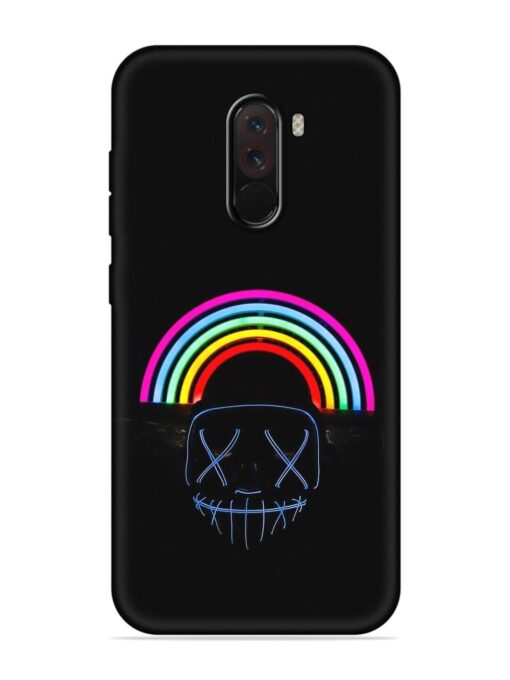 Mask Rainbow Embossed Soft Silicone Case for Poco F1 Zapvi