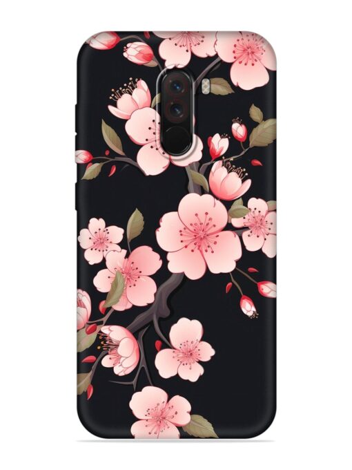 Cherry Blossom Embossed Soft Silicone Case for Poco F1 Zapvi