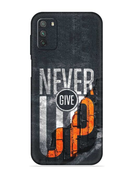 Never Give Up Embossed Soft Silicone Case for Poco M3 Zapvi