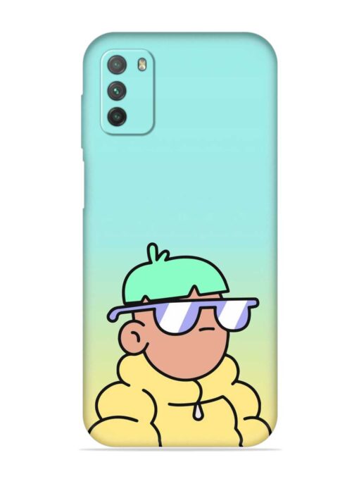 Doodles Cool Character Embossed Soft Silicone Case for Poco M3 Zapvi