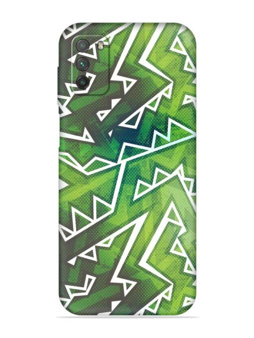 Green Graffiti Seamless Embossed Soft Silicone Case for Poco M3 Zapvi