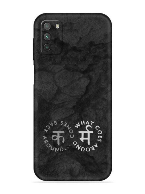 Karma Hindi Word Embossed Soft Silicone Case for Poco M3 Zapvi