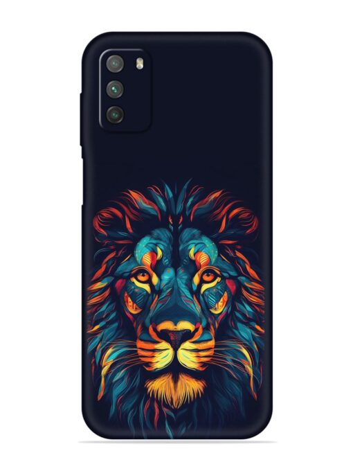 Colorful Lion Embossed Soft Silicone Case for Poco M3 Zapvi