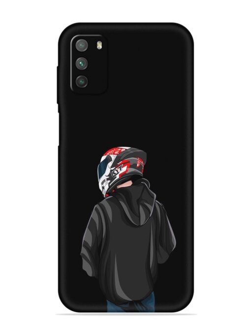 Motorcycle Rider Embossed Soft Silicone Case for Poco M3 Zapvi