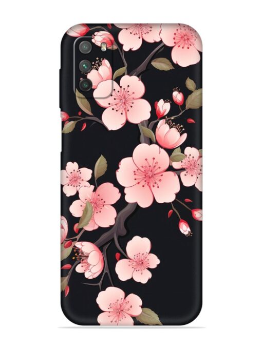 Cherry Blossom Embossed Soft Silicone Case for Poco M3 Zapvi