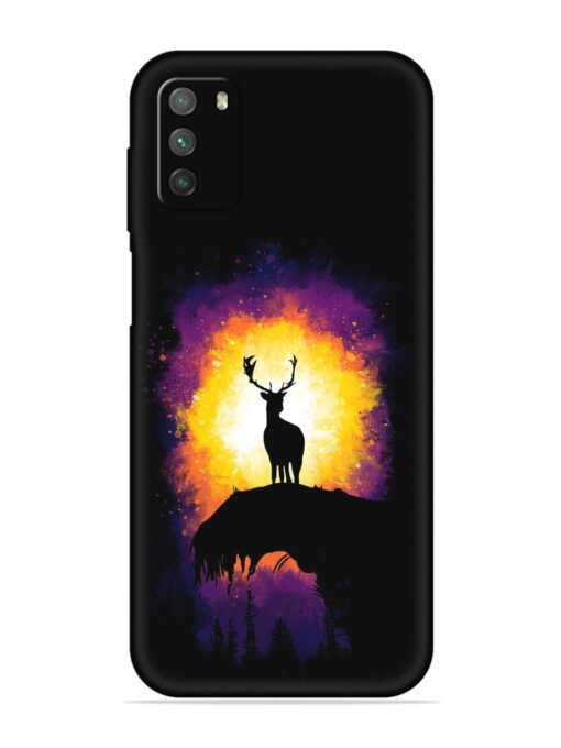 Elk Animal Art Embossed Soft Silicone Case for Poco M3 Zapvi