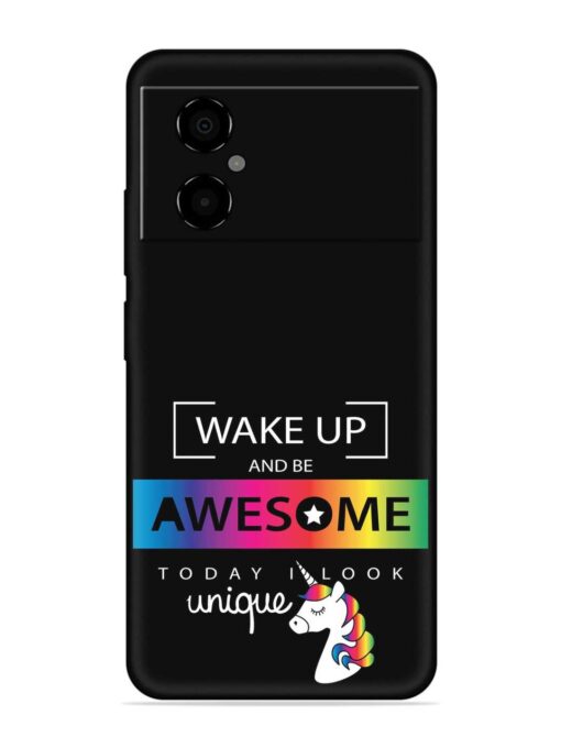 Inspirational Quote Unicorn Embossed Soft Silicone Case for Poco M4 (5G) Zapvi