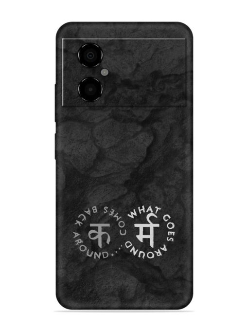 Karma Hindi Word Embossed Soft Silicone Case for Poco M4 (5G) Zapvi