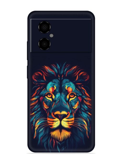 Colorful Lion Embossed Soft Silicone Case for Poco M4 (5G) Zapvi