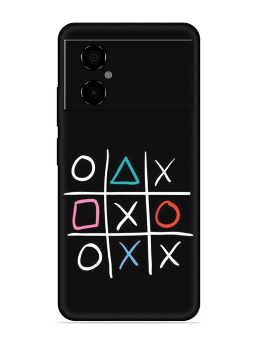 Super Neon Tic-Tac-Toe Embossed Soft Silicone Case for Poco M4 (5G) Zapvi