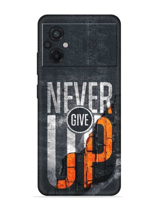 Never Give Up Embossed Soft Silicone Case for Poco M5 Zapvi