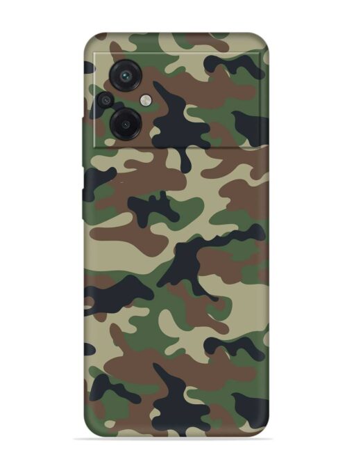 Army Military Camouflage Dark Green Embossed Soft Silicone Case for Poco M5 Zapvi