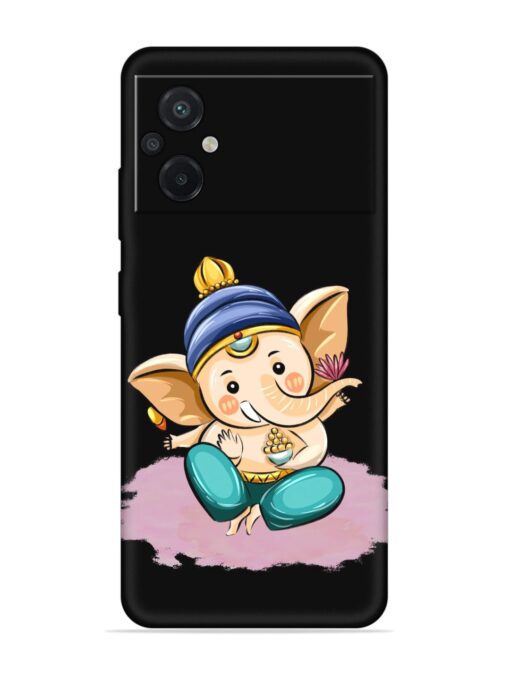 Bal Ganesh Vector Art Embossed Soft Silicone Case for Poco M5 Zapvi