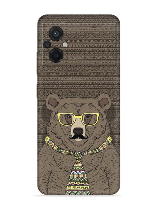 Grizzly Bear Embossed Soft Silicone Case for Poco M5 Zapvi