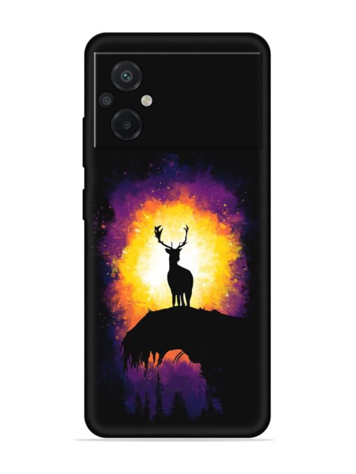 Elk Animal Art Embossed Soft Silicone Case for Poco M5 Zapvi