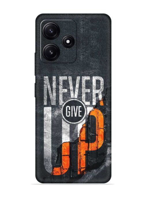 Never Give Up Embossed Soft Silicone Case for Poco M6 Pro (5G) Zapvi