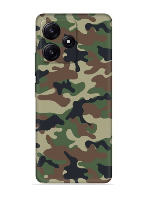 Army Military Camouflage Dark Green Embossed Soft Silicone Case for Poco M6 Pro (5G) Zapvi