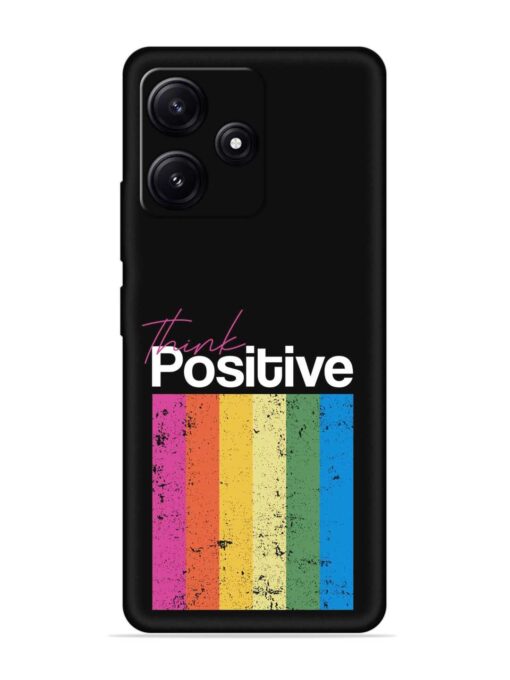 Think Positive Typography Embossed Soft Silicone Case for Poco M6 Pro (5G) Zapvi