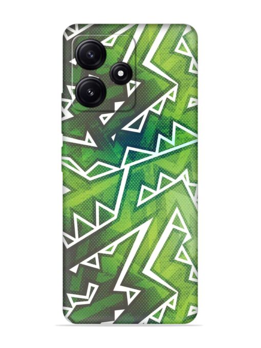 Green Graffiti Seamless Embossed Soft Silicone Case for Poco M6 Pro (5G) Zapvi