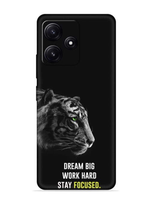 Dream Big Work Hard Embossed Soft Silicone Case for Poco M6 Pro (5G) Zapvi