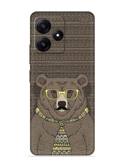 Grizzly Bear Embossed Soft Silicone Case for Poco M6 Pro (5G) Zapvi