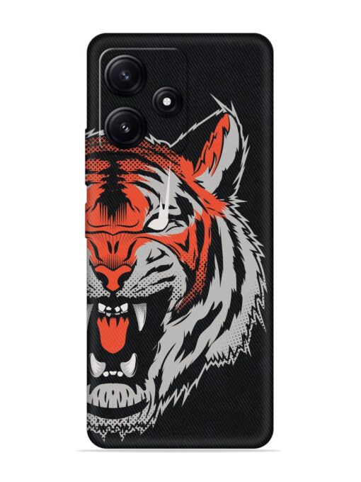 Tiger Aggression Embossed Soft Silicone Case for Poco M6 Pro (5G) Zapvi