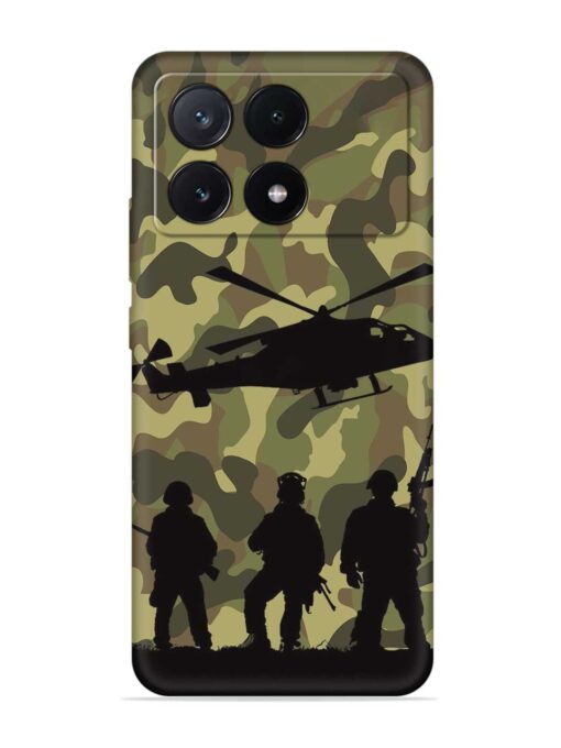 Army Heros Embossed Soft Silicone Case for Poco X6 Pro (5G) Zapvi