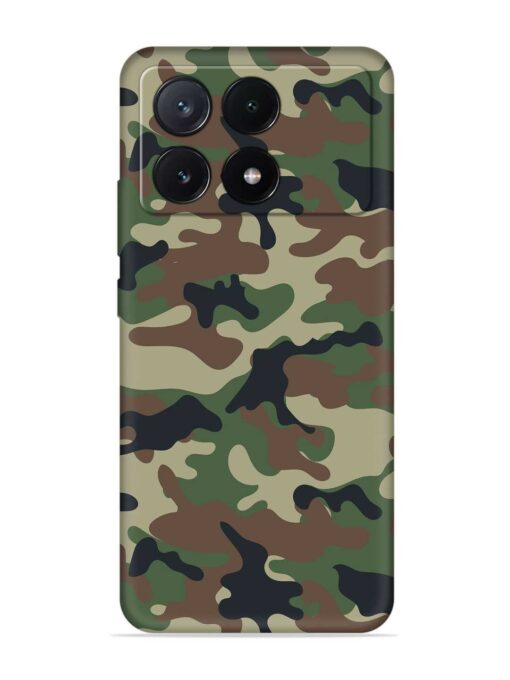 Army Military Camouflage Dark Green Embossed Soft Silicone Case for Poco X6 Pro (5G) Zapvi