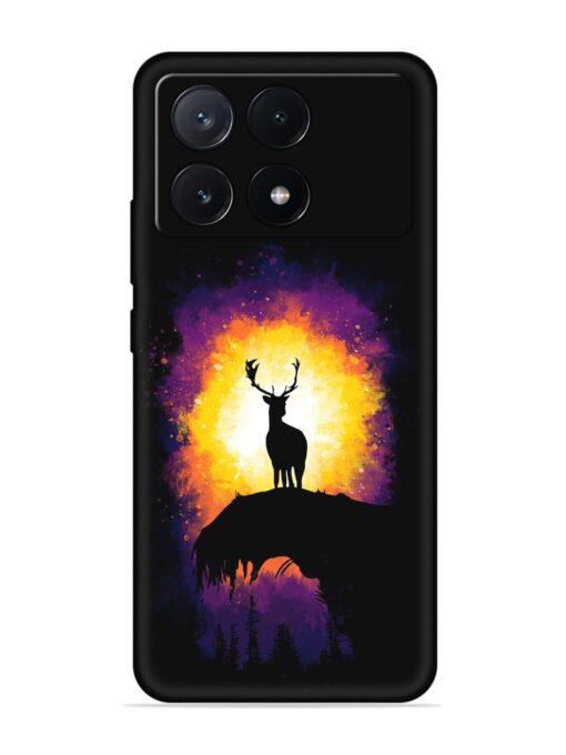 Elk Animal Art Embossed Soft Silicone Case for Poco X6 Pro (5G) Zapvi