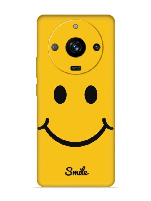 Yellow Smiley Embossed Soft Silicone Case for Realme 11 Pro (5G) Zapvi