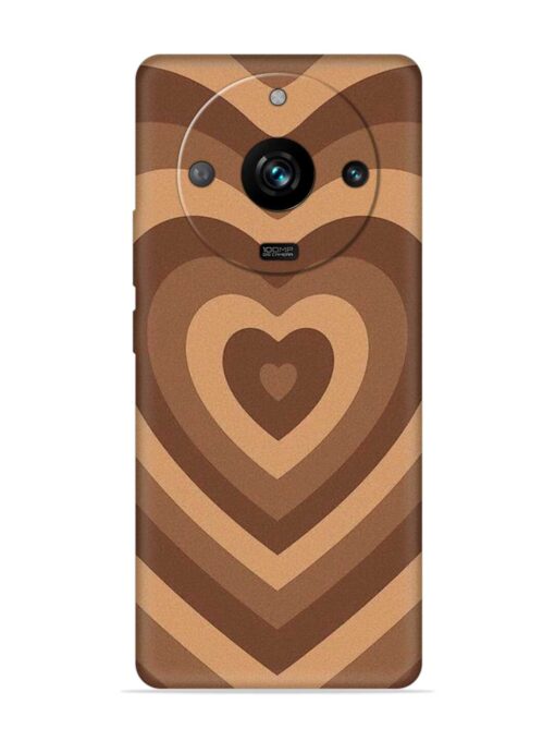 Brown Heart Embossed Soft Silicone Case for Realme 11 Pro (5G) Zapvi