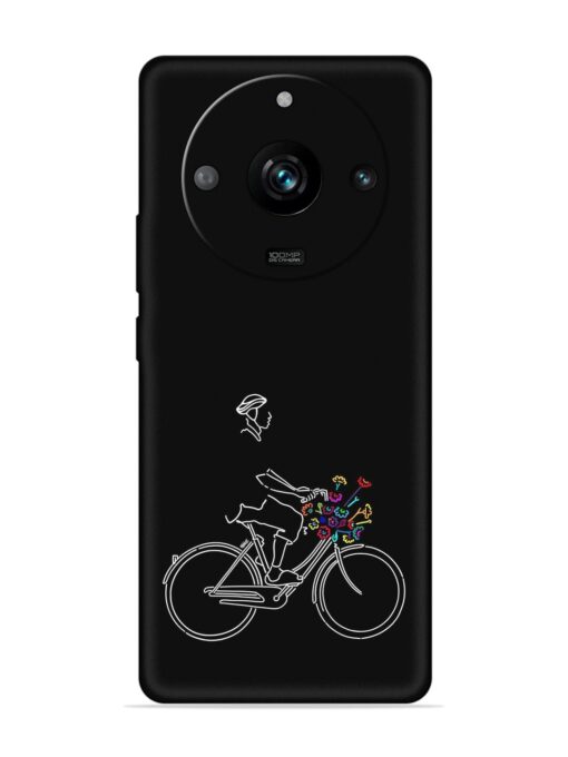 Minimalist Cycle Art Embossed Soft Silicone Case for Realme 11 Pro (5G) Zapvi