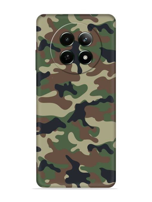 Army Military Camouflage Dark Green Embossed Soft Silicone Case for Realme 12 (5G) Zapvi