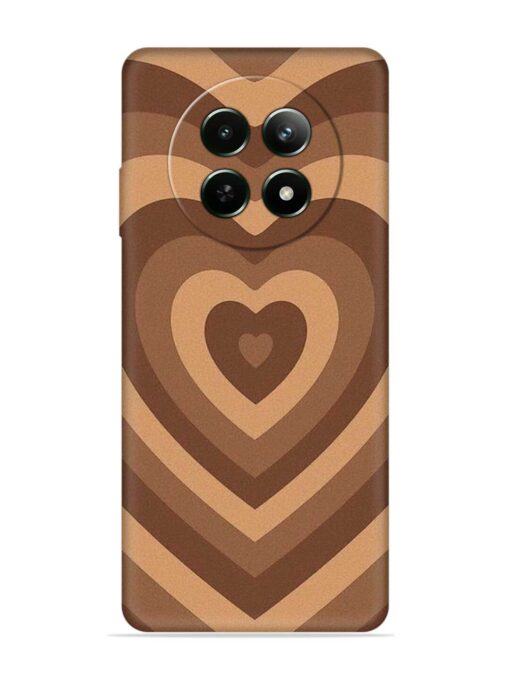 Brown Heart Embossed Soft Silicone Case for Realme 12 (5G) Zapvi