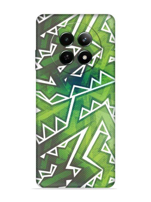 Green Graffiti Seamless Embossed Soft Silicone Case for Realme 12 (5G) Zapvi