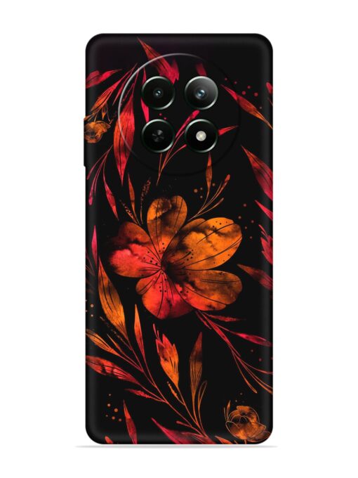 Red Flower Painting Embossed Soft Silicone Case for Realme 12 (5G) Zapvi