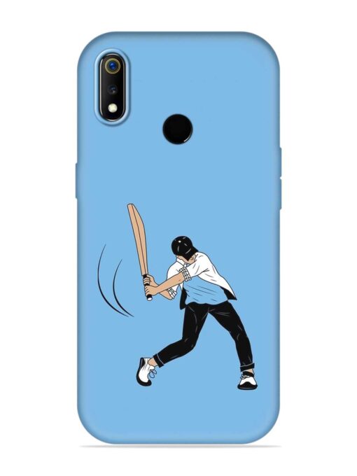 Cricket Gully Boy Embossed Soft Silicone Case for Realme 3 Zapvi