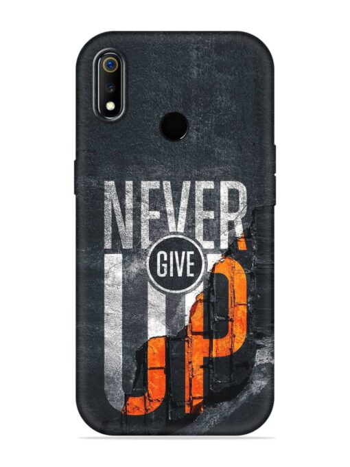 Never Give Up Embossed Soft Silicone Case for Realme 3 Zapvi