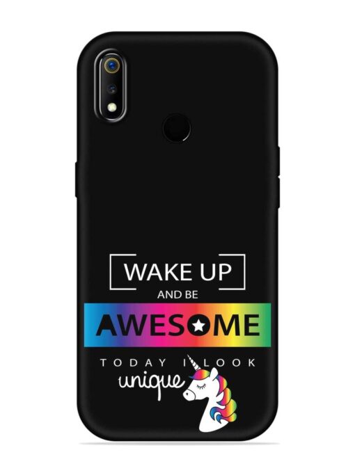 Inspirational Quote Unicorn Embossed Soft Silicone Case for Realme 3 Zapvi