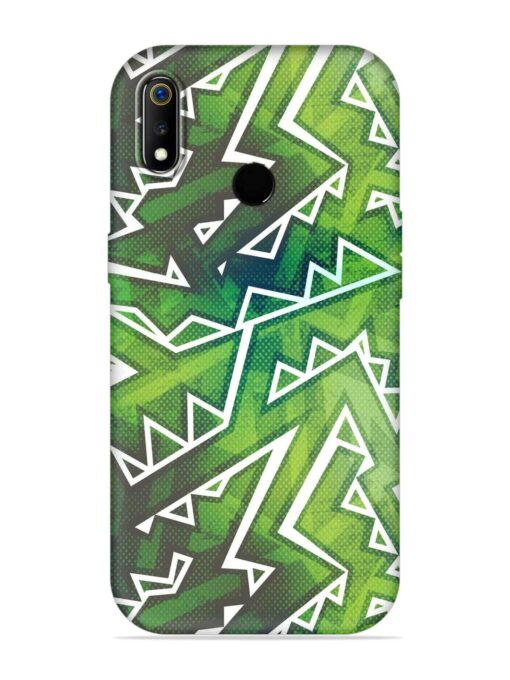 Green Graffiti Seamless Embossed Soft Silicone Case for Realme 3 Zapvi