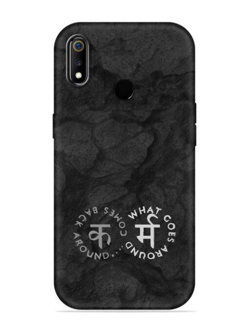 Karma Hindi Word Embossed Soft Silicone Case for Realme 3 Zapvi