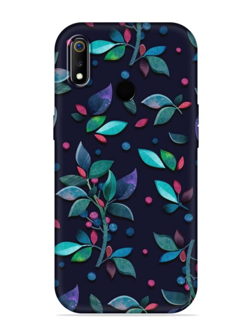 Decorative Watercolor Flower Embossed Soft Silicone Case for Realme 3 Zapvi