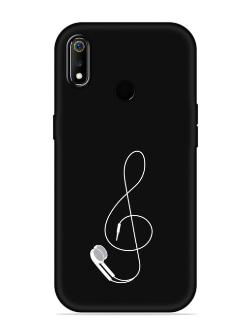 Music Earphone Vector Embossed Soft Silicone Case for Realme 3 Zapvi