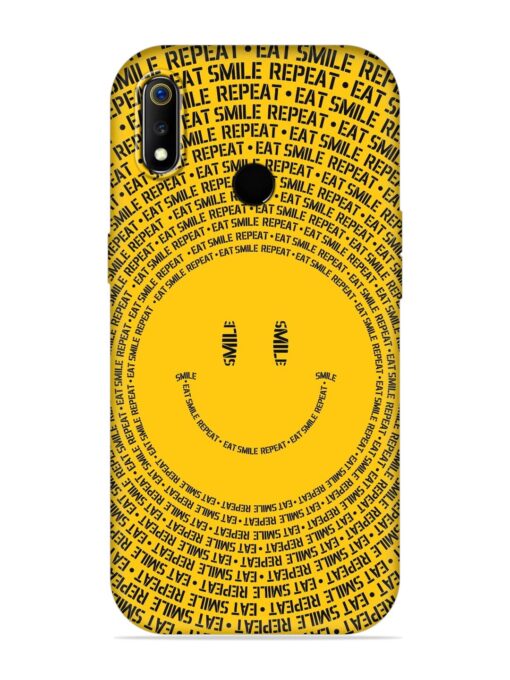 Smiley Embossed Soft Silicone Case for Realme 3 Zapvi