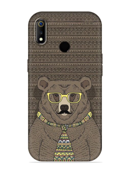 Grizzly Bear Embossed Soft Silicone Case for Realme 3 Zapvi