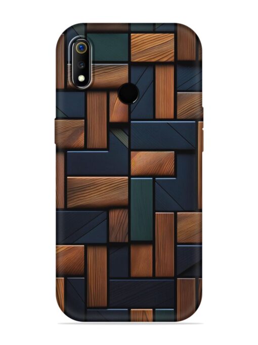 Wooden Background Cubes Embossed Soft Silicone Case for Realme 3 Zapvi