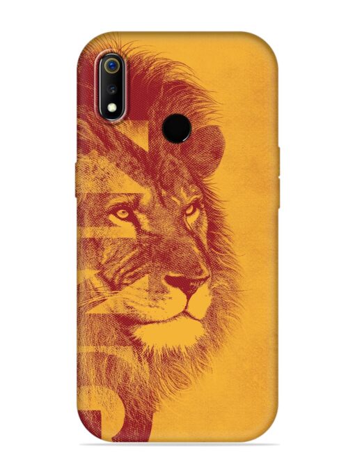 Gold Lion Crown Art Embossed Soft Silicone Case for Realme 3 Zapvi