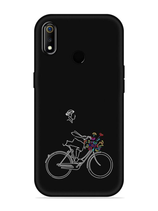 Minimalist Cycle Art Embossed Soft Silicone Case for Realme 3 Zapvi